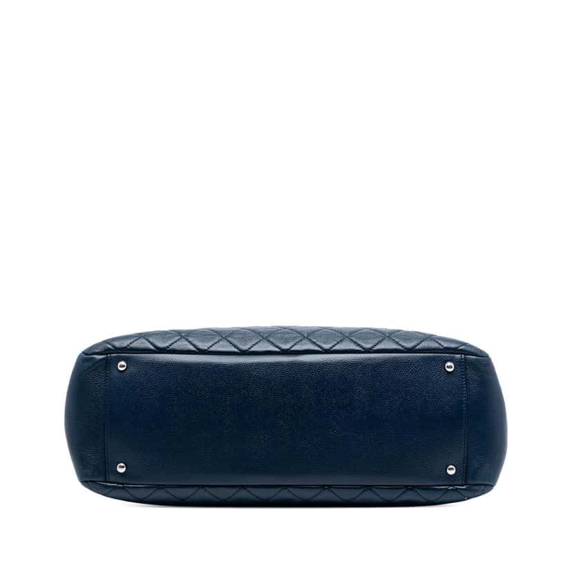 Chanel Caviar Grand Shopping Tote XL Blue Leather Good condition - Inside View