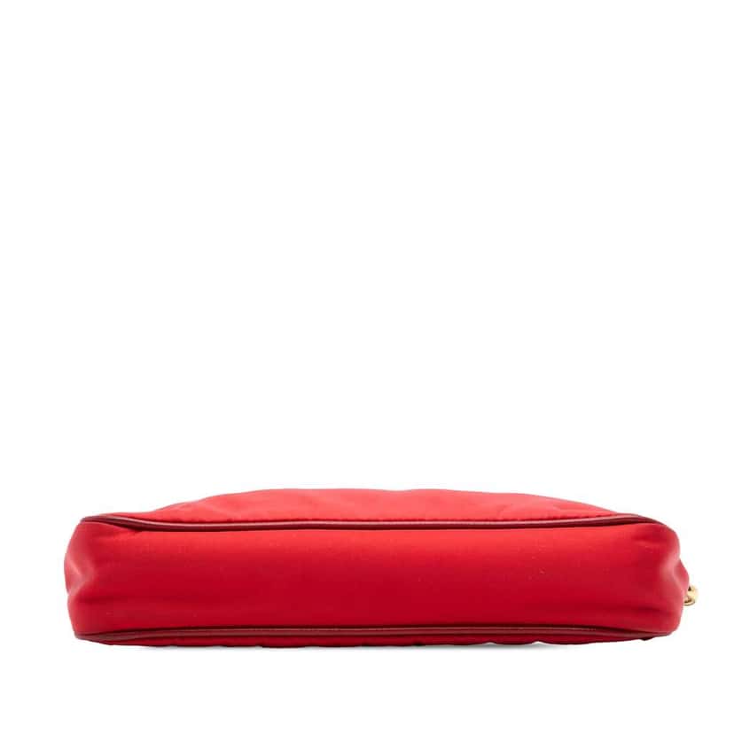 Prada Saffiano Trimmed Tessuto Chain Crossbody Red Good condition - Inside View