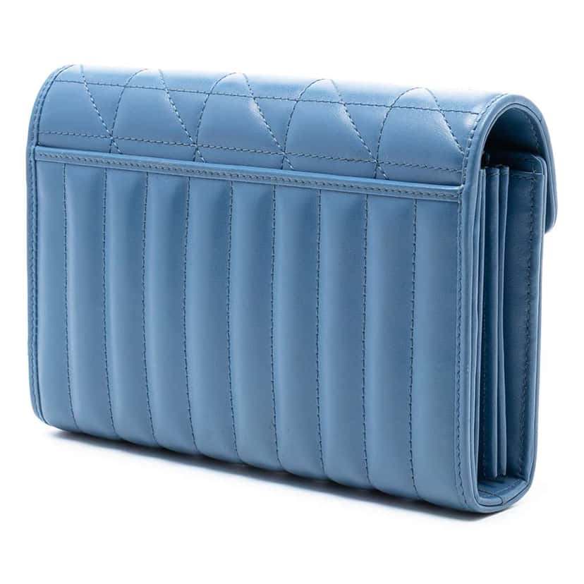Gucci GG Marmont Matelasse Leather Aria Wallet On Chain Blue Leather Good condition - Back View