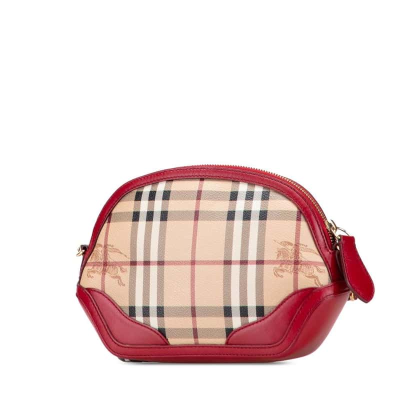 Burberry Mini Haymarket Check Coated Canvas Orchard Crossbody Brown Canvas Very good condition - Back View