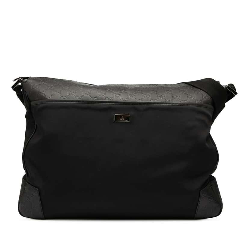 Gucci Guccissima Nylon Crossbody Black Good condition - Front View