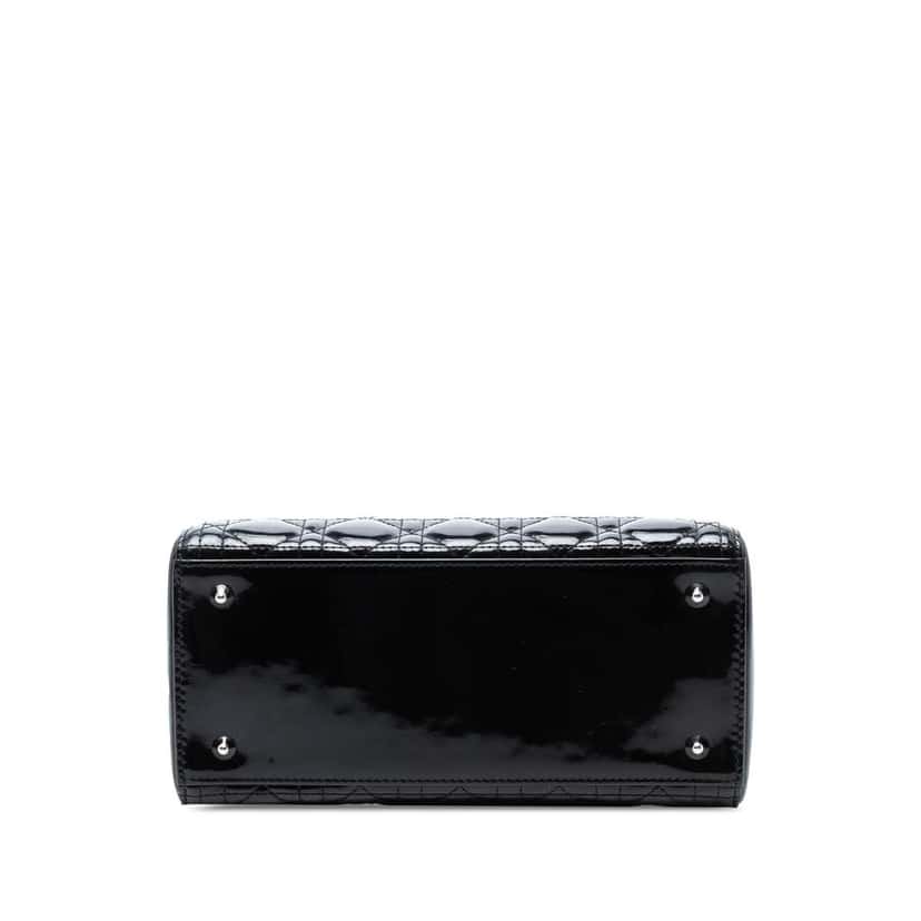 Dior Medium Patent Cannage Lady Dior Black Leather Good condition - Inside View