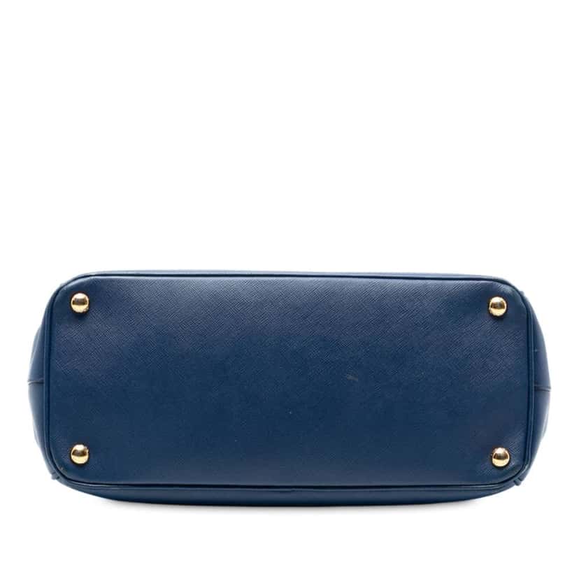 Prada Medium Saffiano Lux Galleria Double Zip Satchel Blue Leather Good condition - Inside View