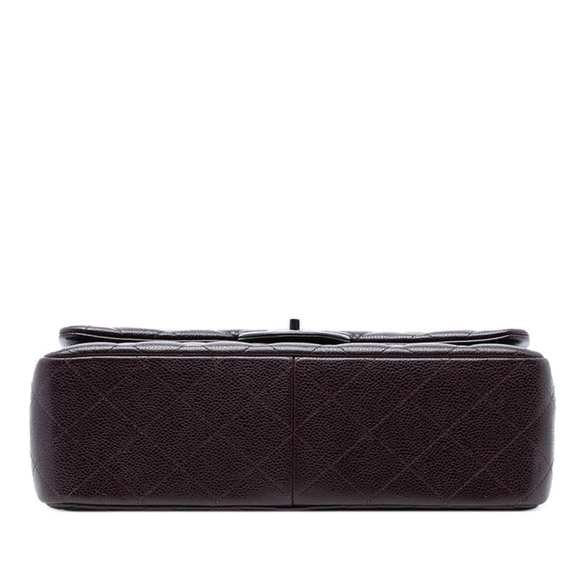 Chanel Jumbo Classic Caviar Double Flap Purple Leather Good condition - Inside View