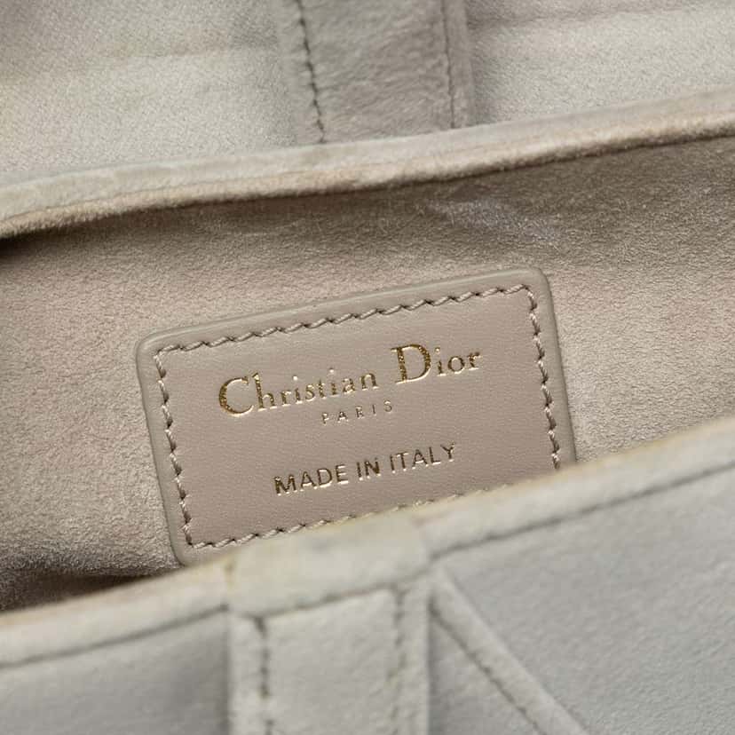 Dior Mini Velvet Crystal Embellished Hardware Saddle Bag Grey Velvet Good condition - Box View