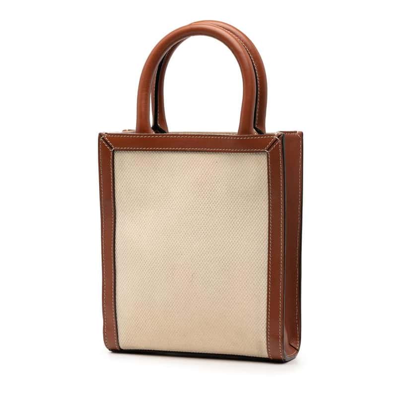 Celine Mini Canvas St Tropez Vertical Cabas Tote Brown Canvas Good condition - Back View