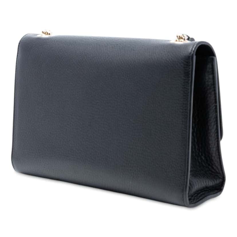 Gucci Medium Leather Miss Bamboo Crossbody Black Leather Good condition - Back View