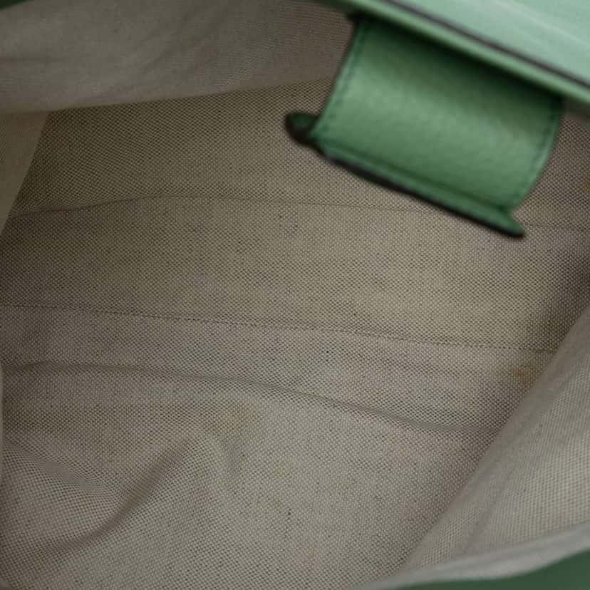 Gucci Tall Leather Bamboo Shopper Tote Green Leather Good condition - Model View