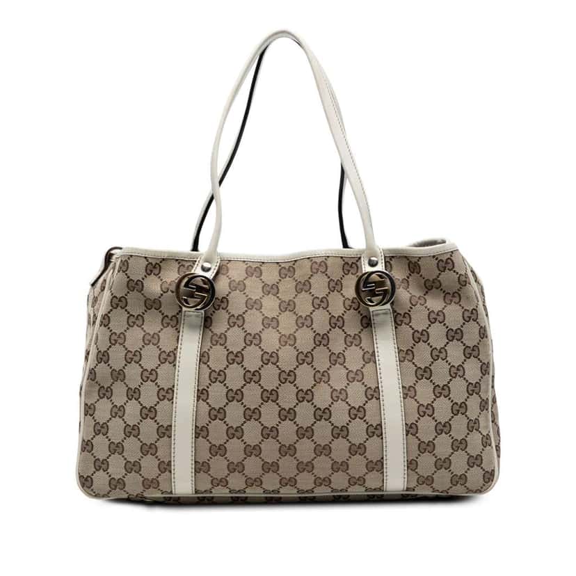 Gucci GG Canvas Twins Tote Brown Canvas Good condition - Front View