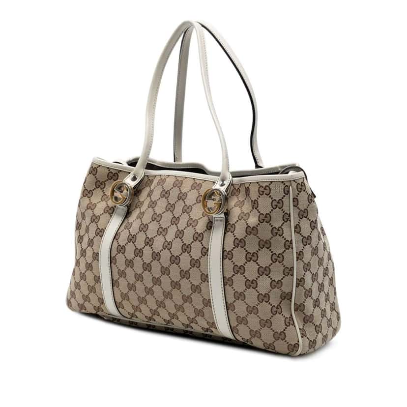 Gucci GG Canvas Twins Tote Brown Canvas Good condition - Back View
