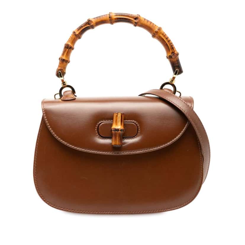Gucci Calfskin Bamboo Night Brown Leather Good condition - Front View