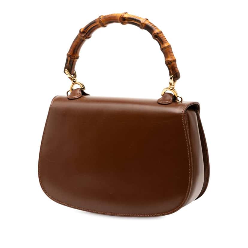 Gucci Calfskin Bamboo Night Brown Leather Good condition - Back View