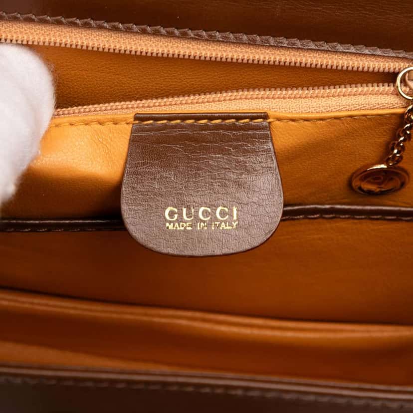 Gucci Calfskin Bamboo Night Brown Leather Good condition - Box View