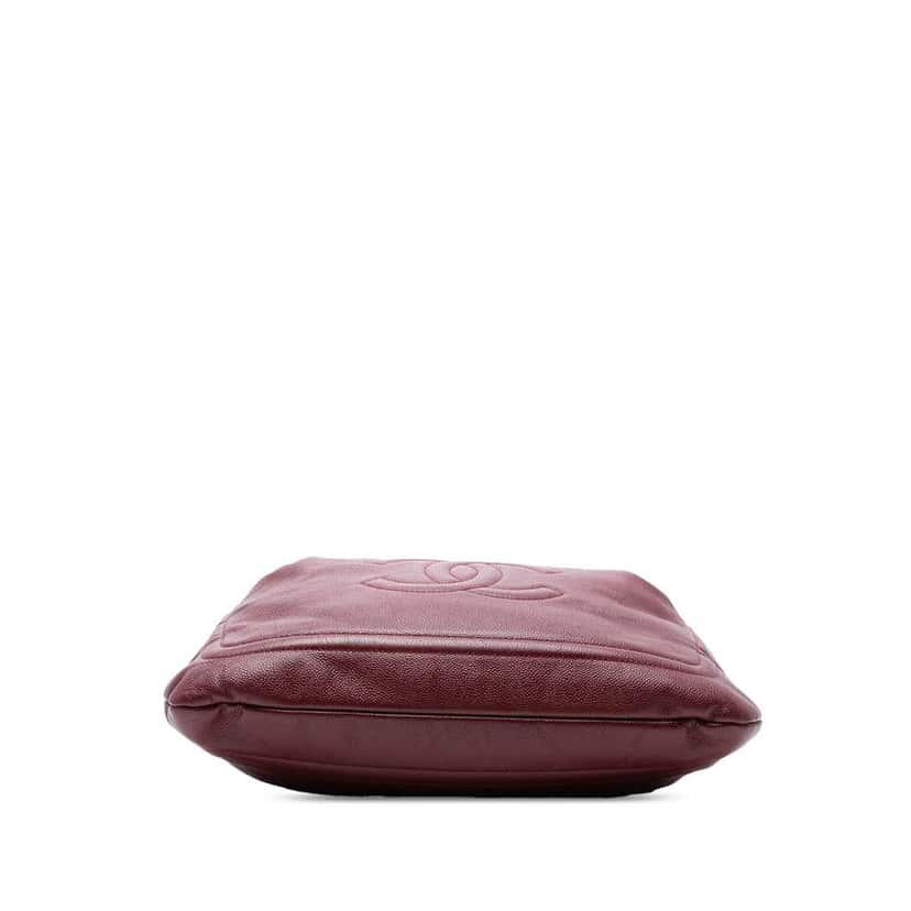 Chanel CC Caviar Tote Red Leather Good condition - Inside View