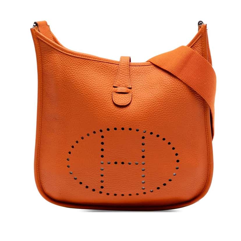 Hermès Clemence Evelyne III 29 Orange Leather Good condition - Front View