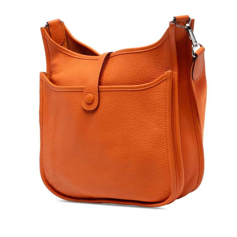 Hermès Clemence Evelyne III 29 Orange Leather Good condition - Back View