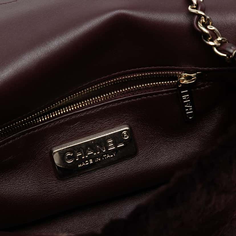 Chanel Mini Rectangular CC Quilted Shearling Color Block Single Flap Red Good condition - Box View