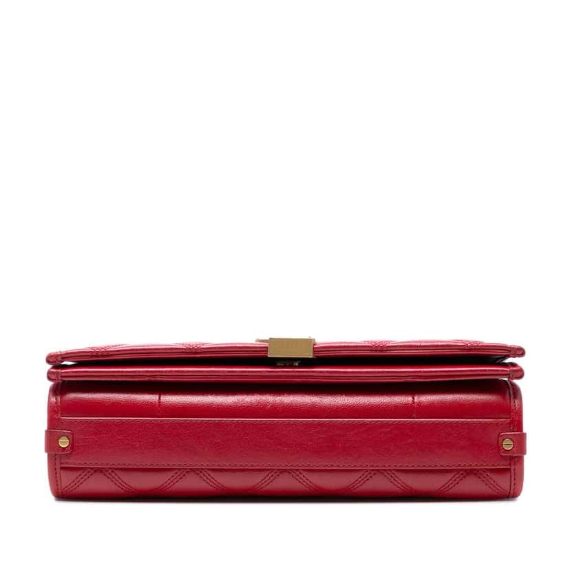 Saint Laurent Mini Quilted Lambskin Becky Chain Shoulder Bag Red Leather Very good condition - Inside View