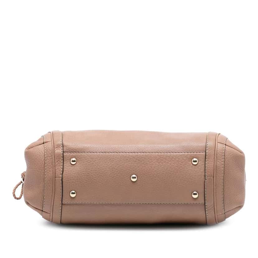 Gucci Medium Pebbled Calfskin Bella Shoulder Bag Brown Leather Very good condition - Inside View
