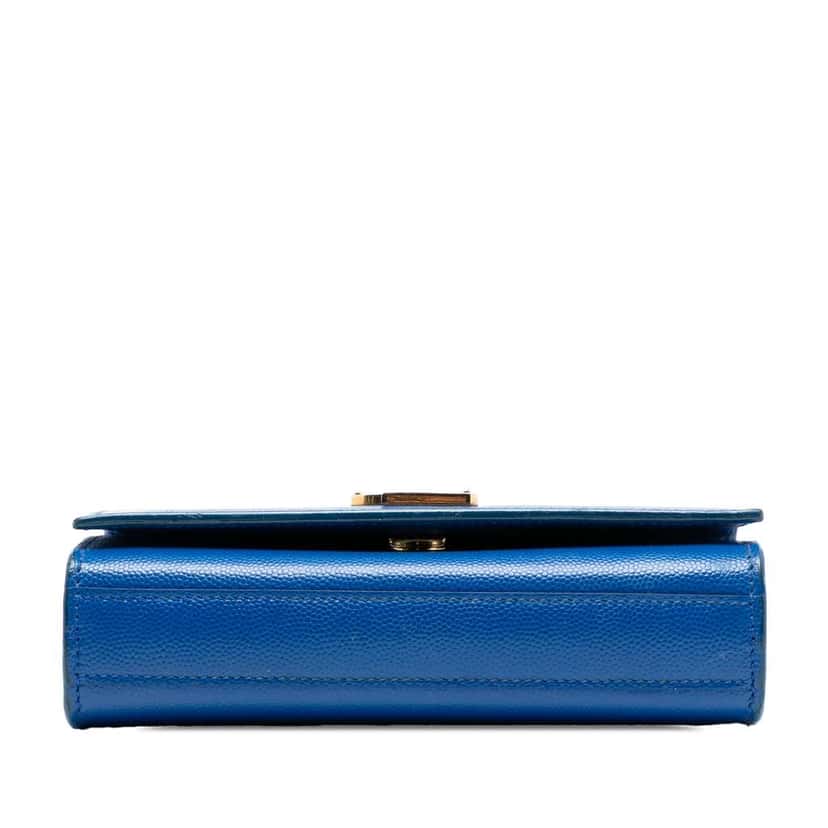 Saint Laurent Small Grain De Poudre Monogram Kate Crossbody Blue Leather Good condition - Inside View