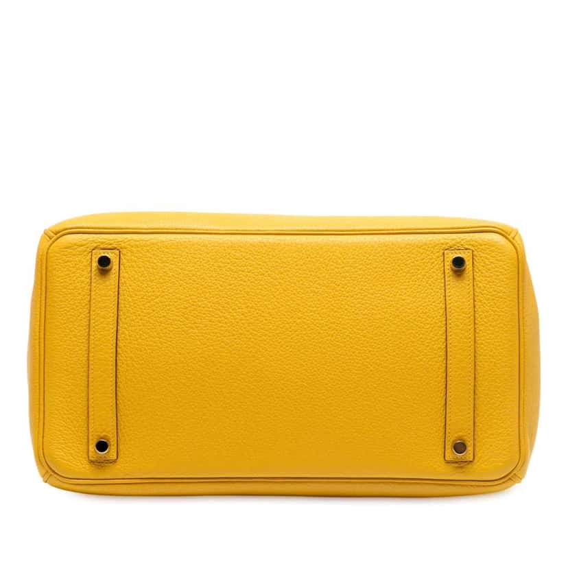 Hermès Togo Birkin Retourne 35 Yellow Leather Good condition - Inside View