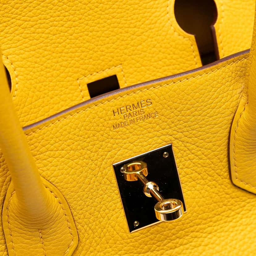 Hermès Togo Birkin Retourne 35 Yellow Leather Good condition - Box View