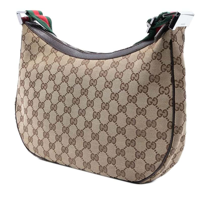 Gucci GG Canvas Web Crossbody Brown Canvas Good condition - Back View
