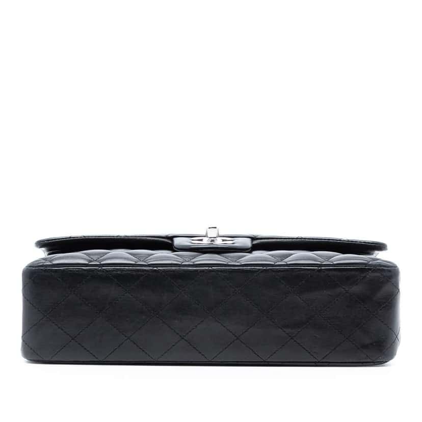 Chanel Medium Classic Lambskin Double Flap Black Leather Good condition - Inside View