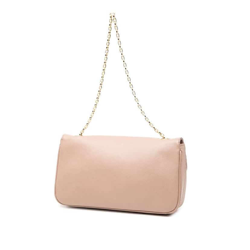 Salvatore Ferragamo Leather Gancini Luciana Chain Flap Brown Leather Good condition - Back View