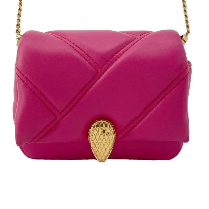 Bvlgari Micro Leather Serpenti Cabochon Satchel Pink Leather Good condition - Front View