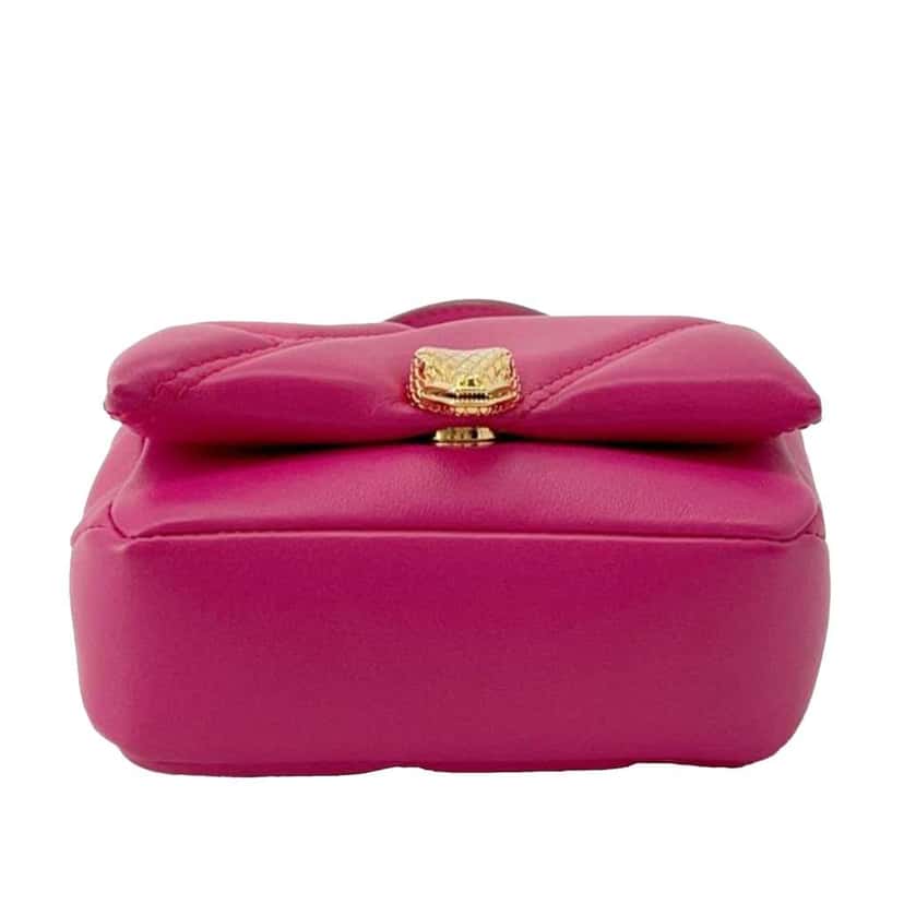 Bvlgari Micro Leather Serpenti Cabochon Satchel Pink Leather Good condition - Inside View