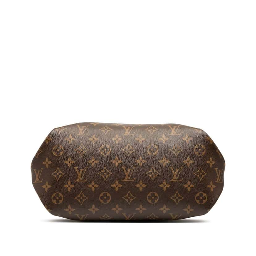 Louis Vuitton Monogram Flower Zipped Tote MM Brown Good condition - Inside View