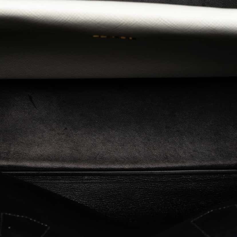 Prada Large Saffiano Cuir Double Satchel White Leather Good condition - Box View