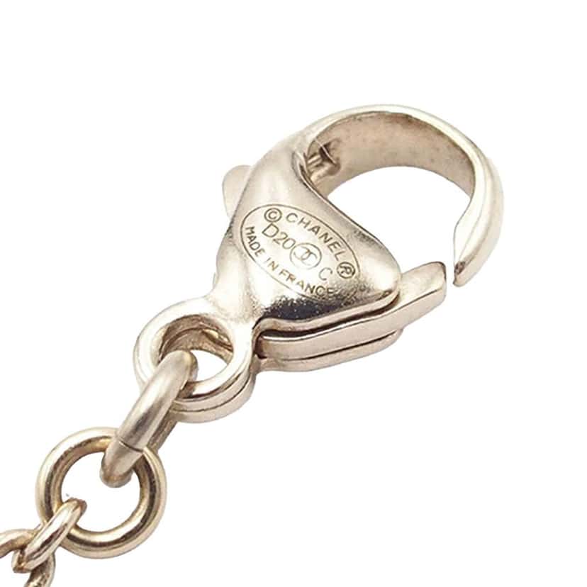 Chanel Gold Plated Resin Train Tag Pendant Necklace Gold Metal Good condition - Model View