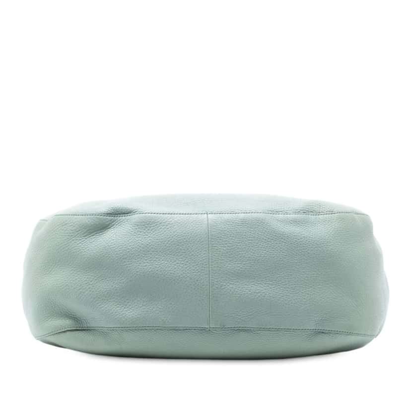 Gucci Medium Pebbled Calfskin Twill Tote Green Leather Good condition - Inside View