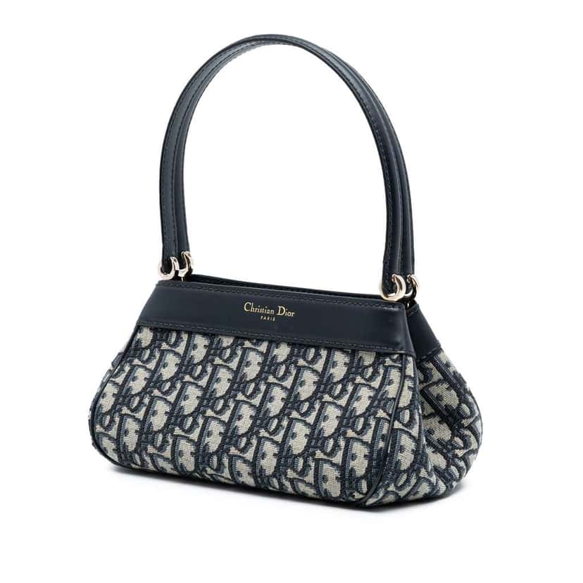 Dior Oblique Canvas Key Shoulder Bag Blue Canvas Very good condition - Back View