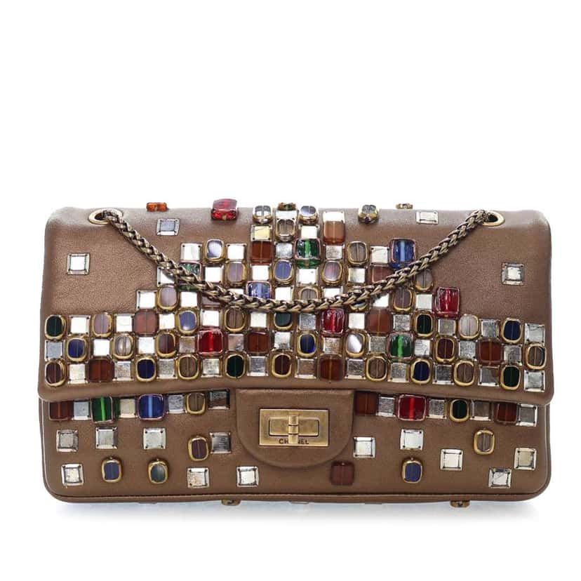 Chanel Paris Byzance Gripoix Bijoux Reissue 2.55 Calfskin Single Flap 225 Brown Leather Good condition - Front View