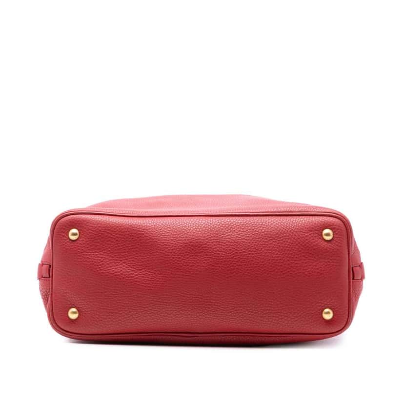 Prada Vitello Daino Side Zip Shopper Tote Red Leather Very good condition - Inside View