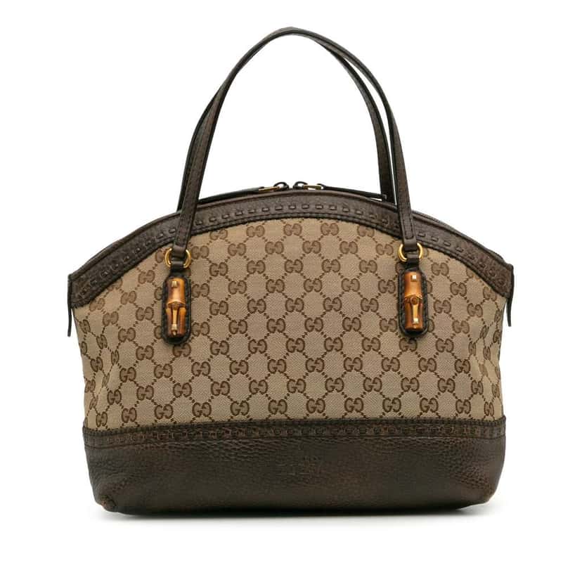 Gucci GG Canvas Laidback Crafty Handbag Brown Canvas Good condition - Front View