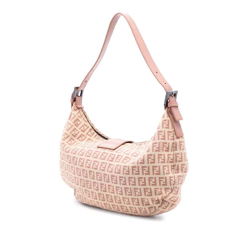 Fendi Zucchino Canvas Shoulder Bag Brown Canvas Good condition - Back View