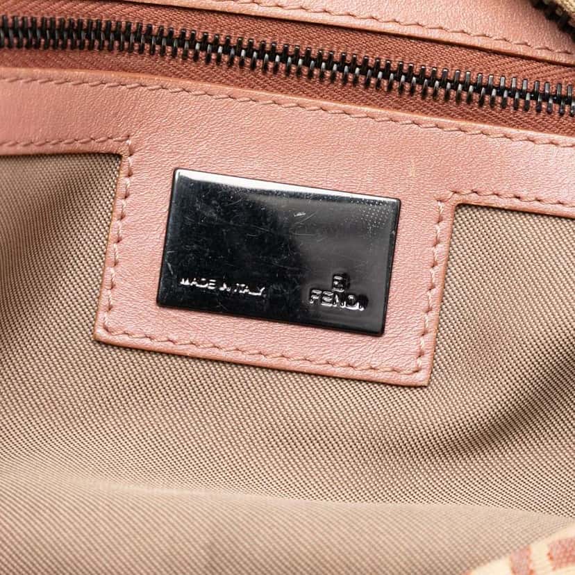 Fendi Zucchino Canvas Shoulder Bag Brown Canvas Good condition - Box View