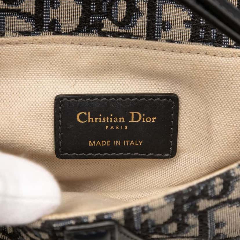 Dior Mini Oblique Canvas Saddle Bag Blue Canvas Very good condition - Box View