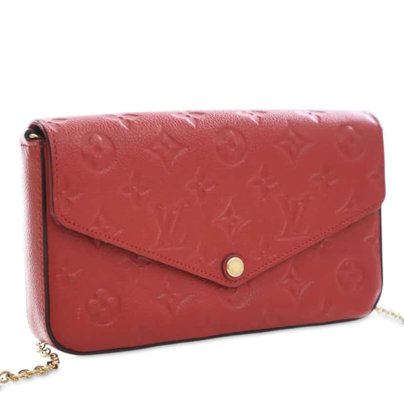 Louis Vuitton Monogram Empreinte Pochette Felicie Red Leather Good condition - Back View