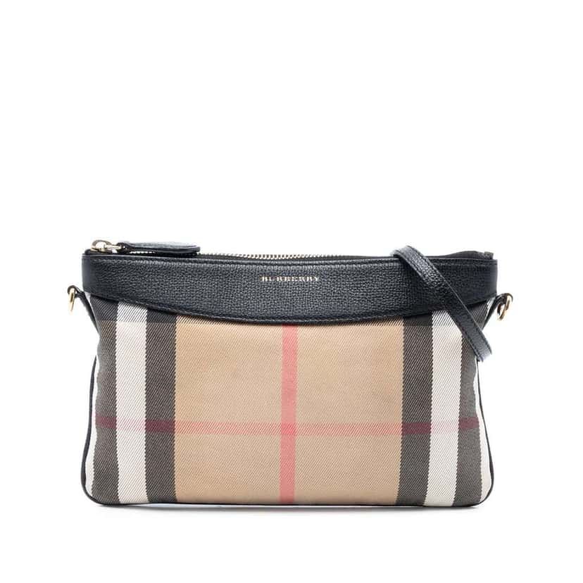 Burberry Mega Check Canvas Peyton Crossbody Brown Canvas Good condition - Front View