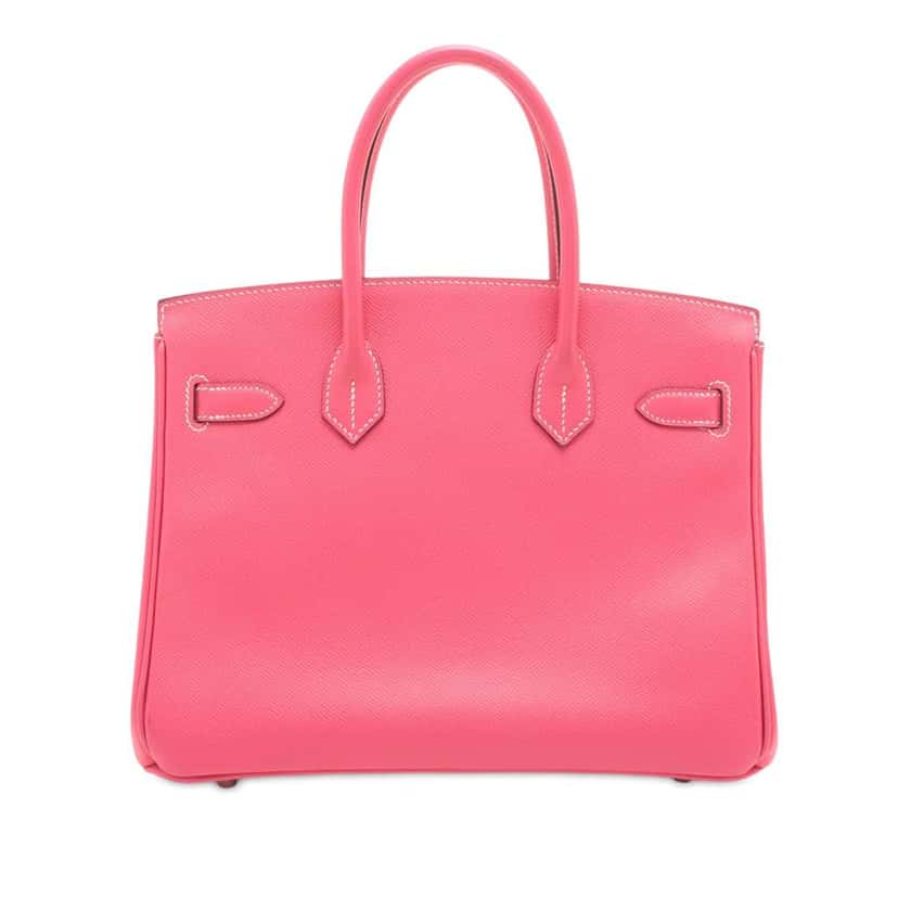 Hermès Epsom Birkin Retourne 30 Pink Leather Good condition - Back View
