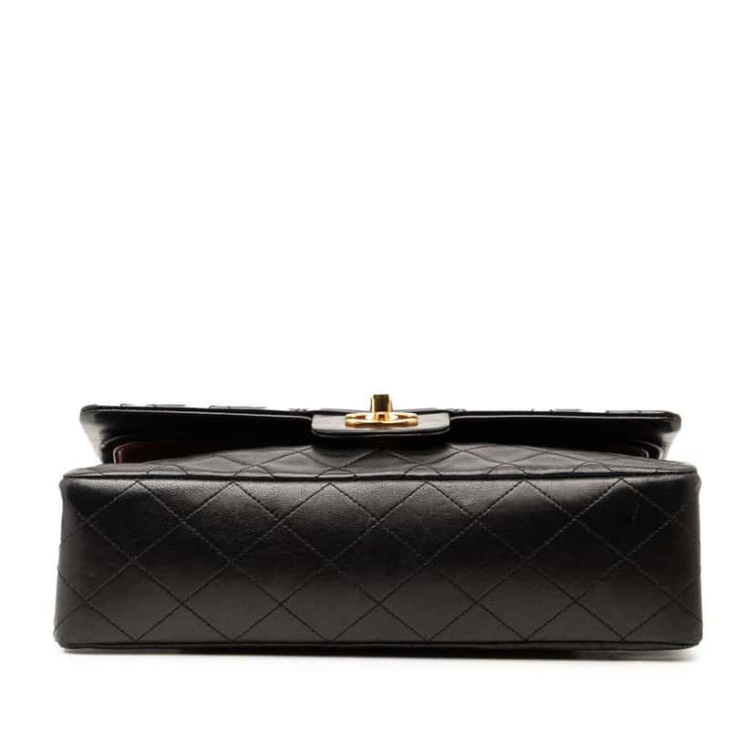 Chanel Medium Classic Lambskin Double Flap Black Leather Good condition - Inside View