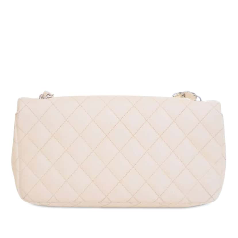Chanel Classic Caviar East West Single Flap White Leather Good condition - Inside View