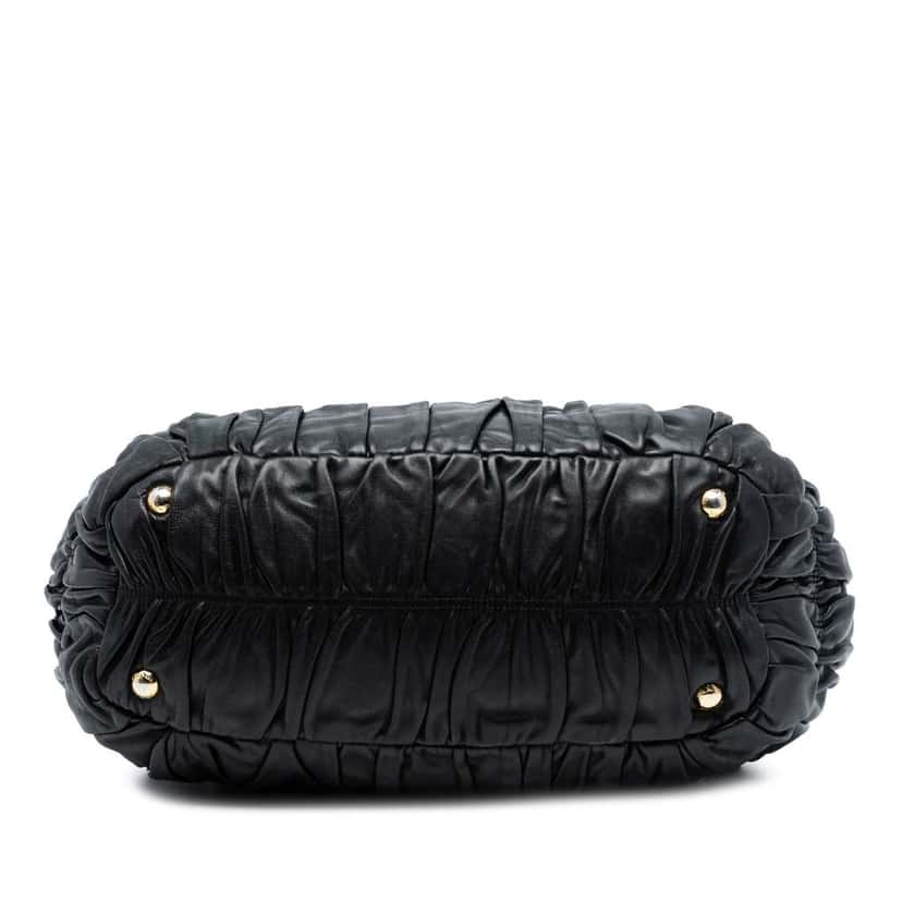Prada Nappa Gaufre Satchel Black Leather Good condition - Inside View