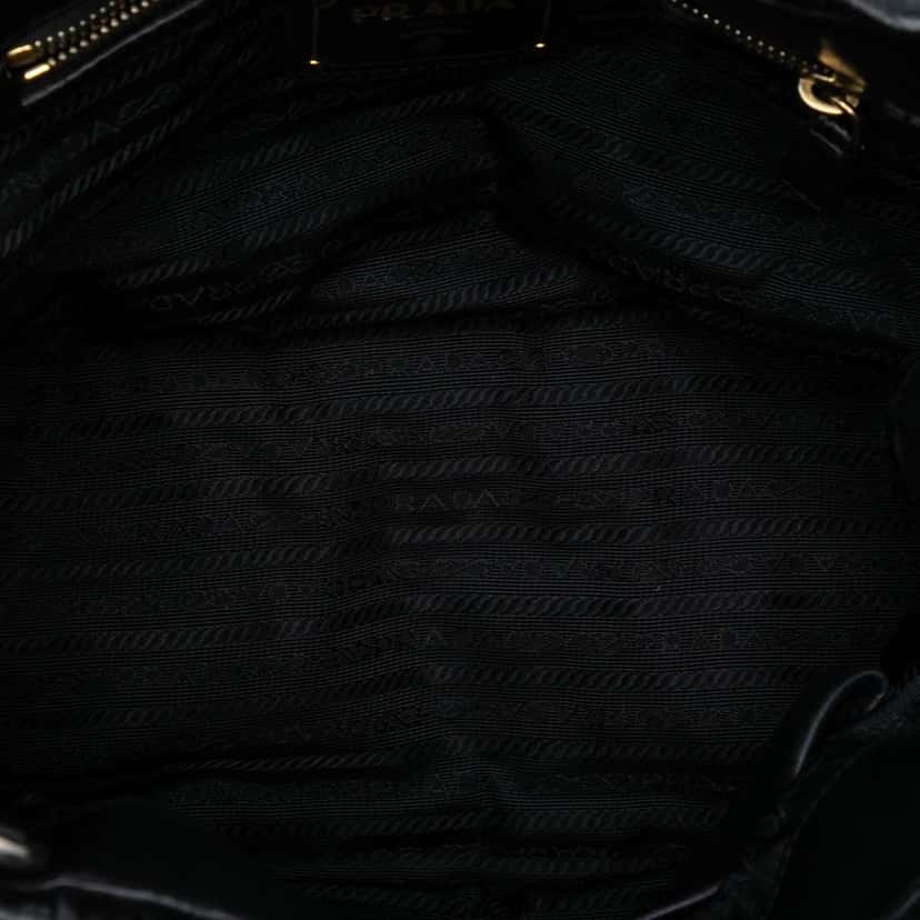 Prada Nappa Gaufre Satchel Black Leather Good condition - Model View