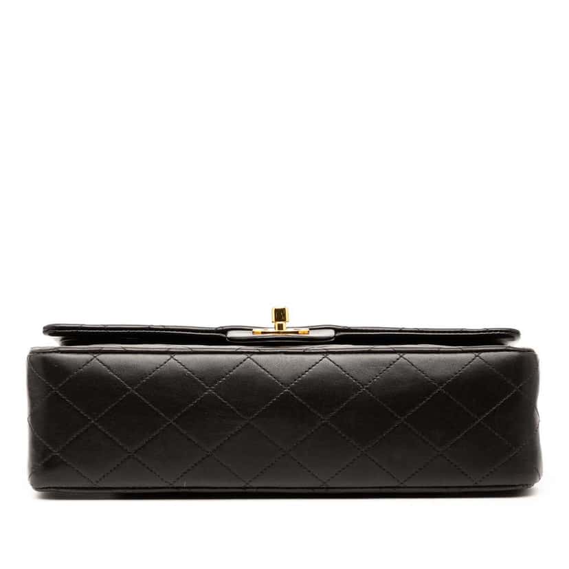 Chanel Medium Classic Lambskin Double Flap Black Leather Good condition - Inside View